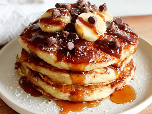 Eiwitrijke banaan-chocolade pannenkoeken