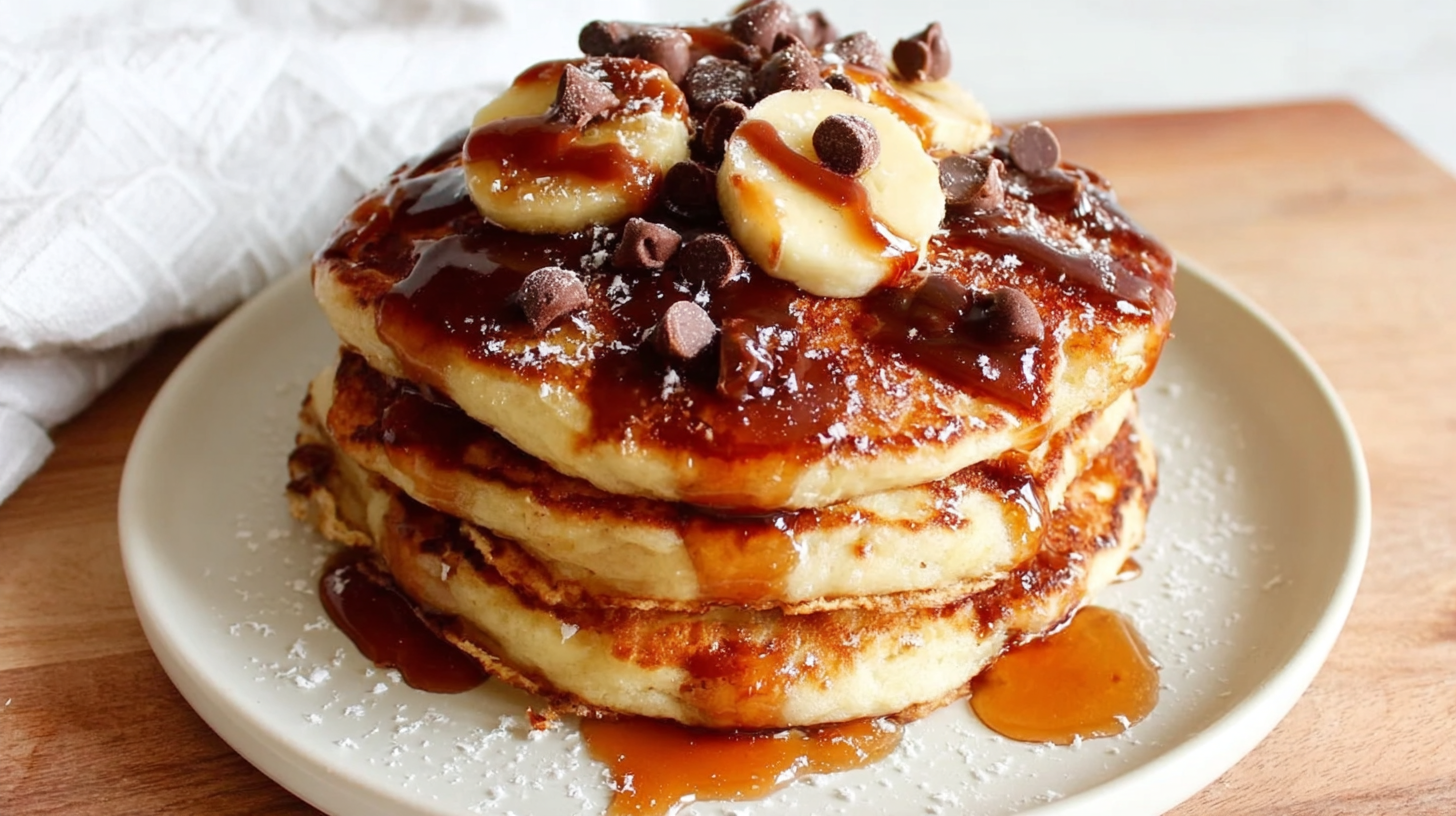 Eiwitrijke banaan-chocolade pannenkoeken